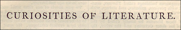 Isaac D'Israeli's 'Curiosities of Literature.